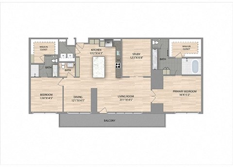 Floor plan for 3 beds, 2 baths, 2241 sqft